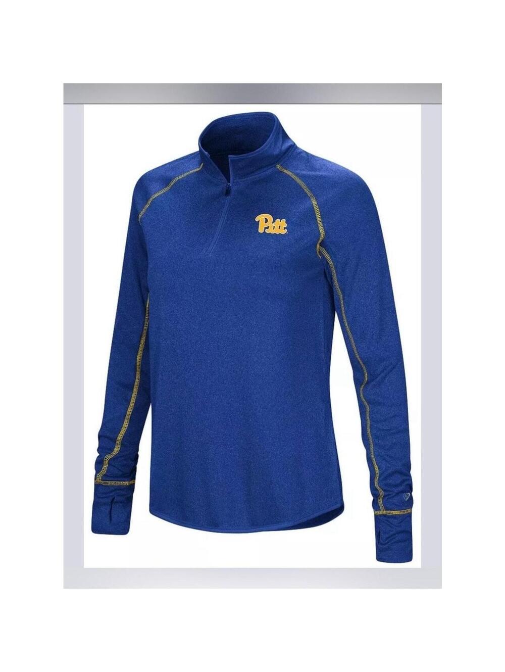 Colosseum Pitt Panthers 1/4 Zip Pullover Performance Blue Top Men’s Large NWT